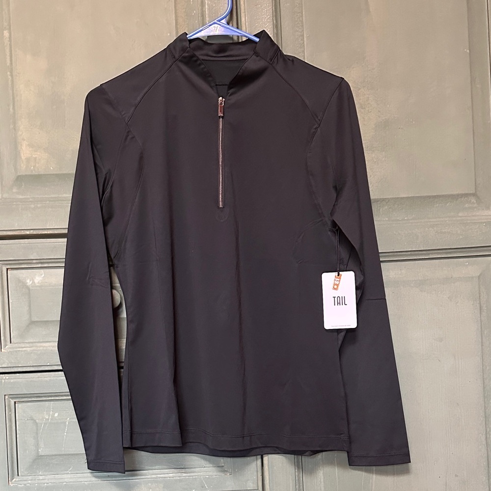 Tail Black Long-Sleeve Half-Zip Performance Top NWT